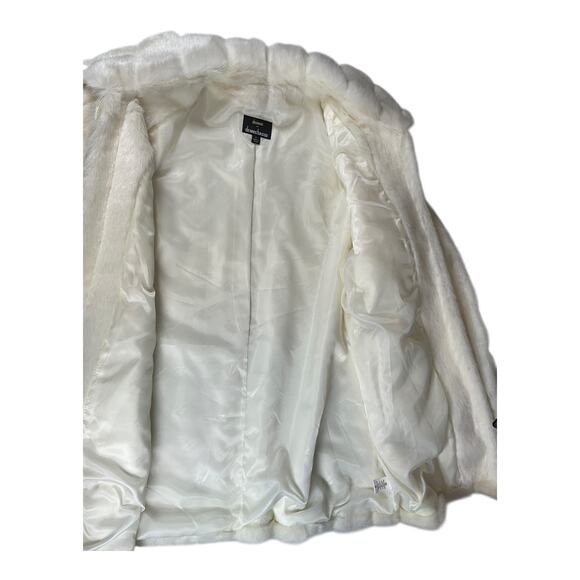Dennis Basso Faux Fur Coat Women’s Large White Zip-Up Plush Jacket Vintage Y2K - Picture 9 of 12